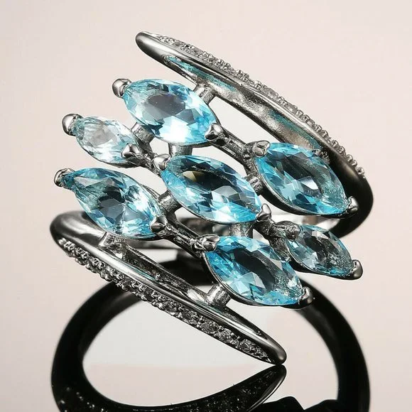 Aquamarine .925 Sterling Silver Ring